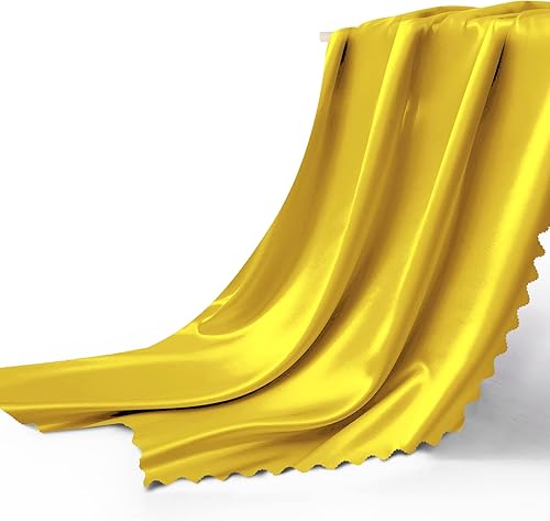 Miniatura 4 de Manyshofu Mantel rectangular de satén dorado de 58 x 102 pulgadas, mantel festoneado (1 paquete), mantel rectangular de satén oblongo, resistente al