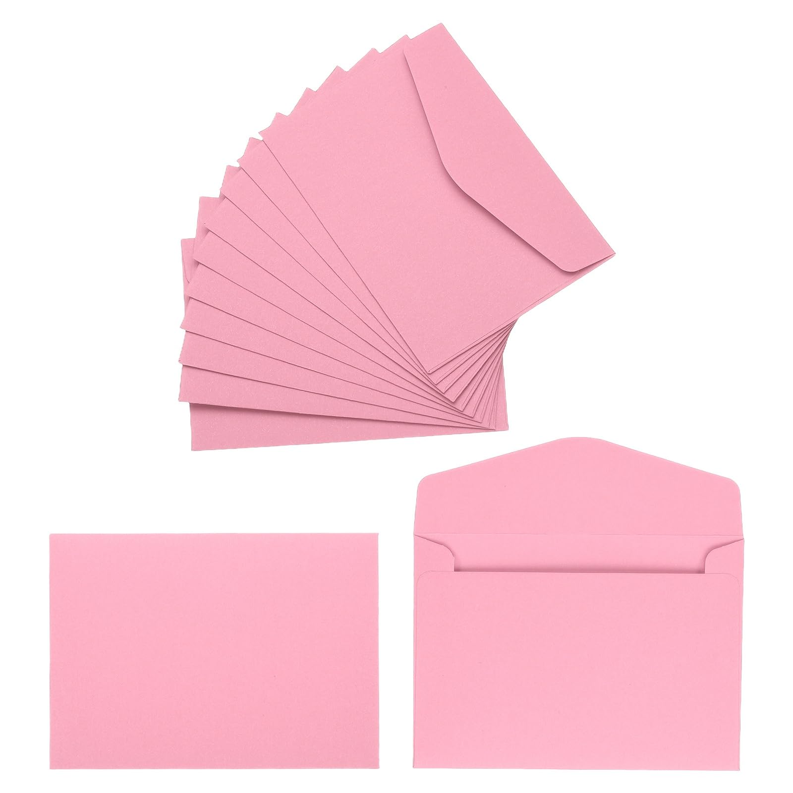 PATIKIL 120Pcs Gift Cards Envelopes, 110GSM Paper Colored Mini Envelopes Small Card Holder for Business Mailing Invitations Greeting Weddings Party, Pink, 4.5 x 3.2 Inches