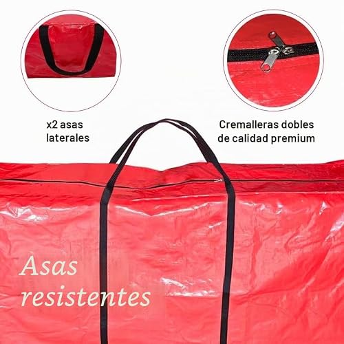 Miniatura 4 de Juego De 3 Bolsa De Almacenamiento Para Árboles De Navidad Xxl,165 X 78 X 38 Cm, Con 2 Bolsas De Almacenamiento Para Adornos Navideños, Oropel Y Luces De Cadena. Se Adapta A Árboles Artificiales