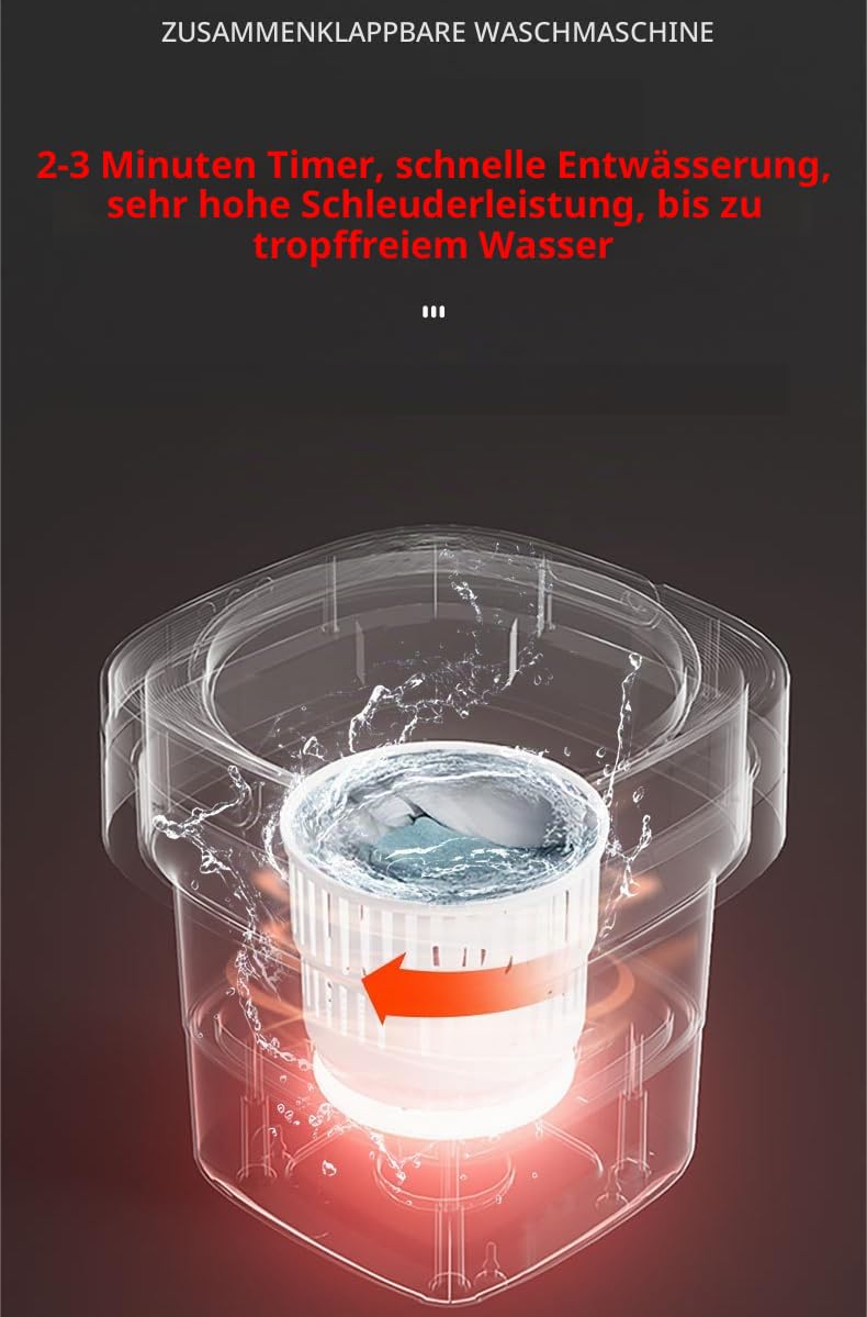 12L mini waschmaschine, faltbare waschmaschine, camping waschmaschine, mobile waschmaschine für Unterwäsche, Socken und Kinderkleidung -grüner