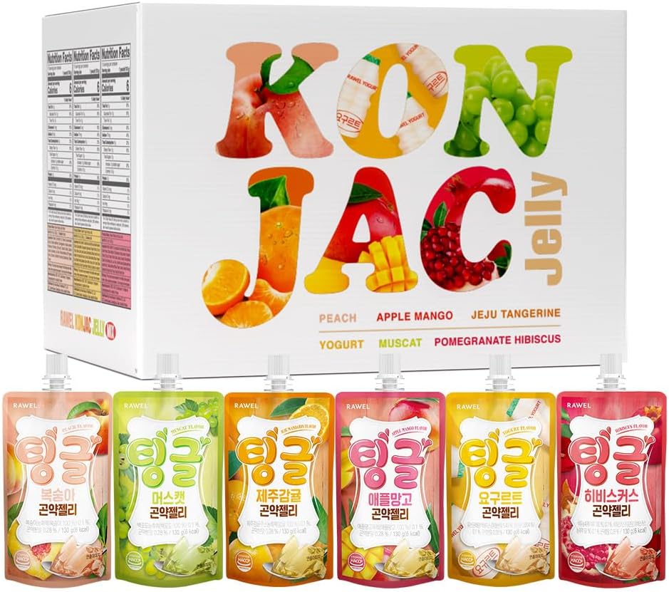 Rawel Thingle Delicious Konjac Jelly Renewed Mix Package / 130ml x 18packs (Mix) / 6 Calories per Pouch/Sugar Free/Fruit Flavor with Low carb/Drinkable Zero Sugar Dessert