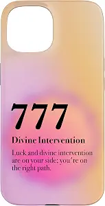 Cute Aura Aesthetic Gradient Multicolor Angel Number 777 Case for iPhone 15