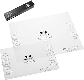 Maniology Lotus Mat Mini & Go Silicone Nail Art Work Station, Manicure Decal Workspace Pad Accessories Bundle (Set of 2)