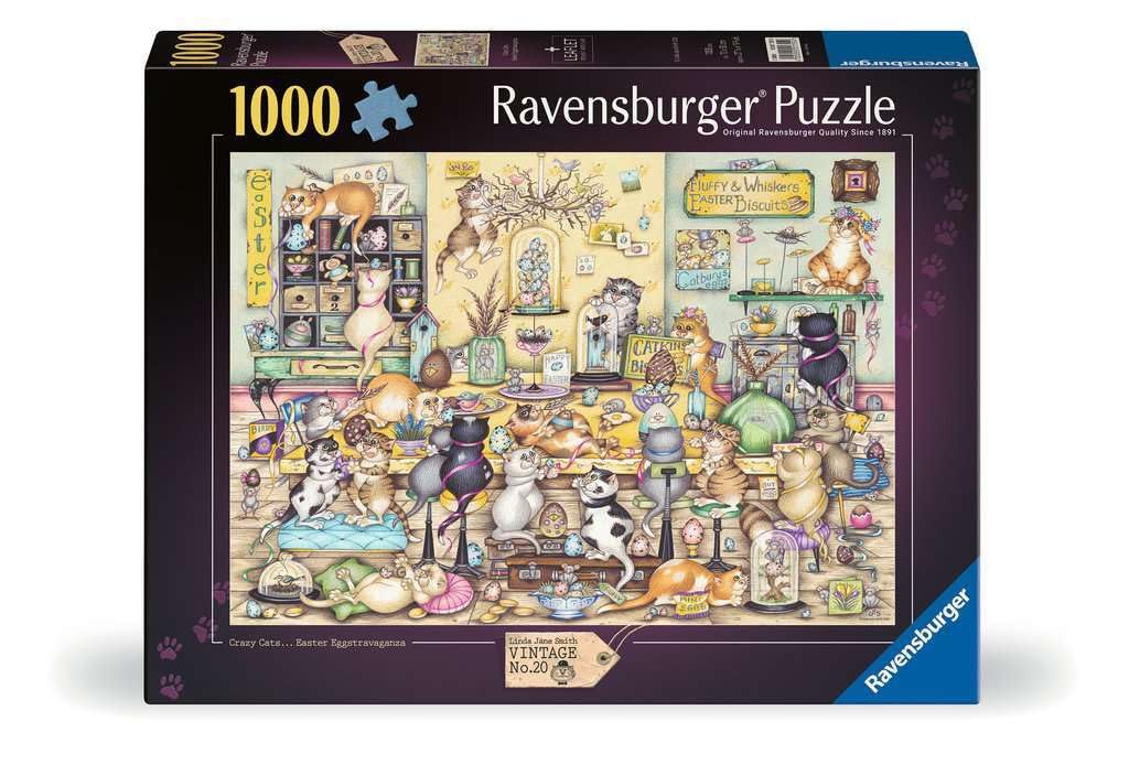 Ravensburger Puzzle 1000ピース Amazon.com: Ravensburger Crazy Cat's Easter Eggstravaganza 1000