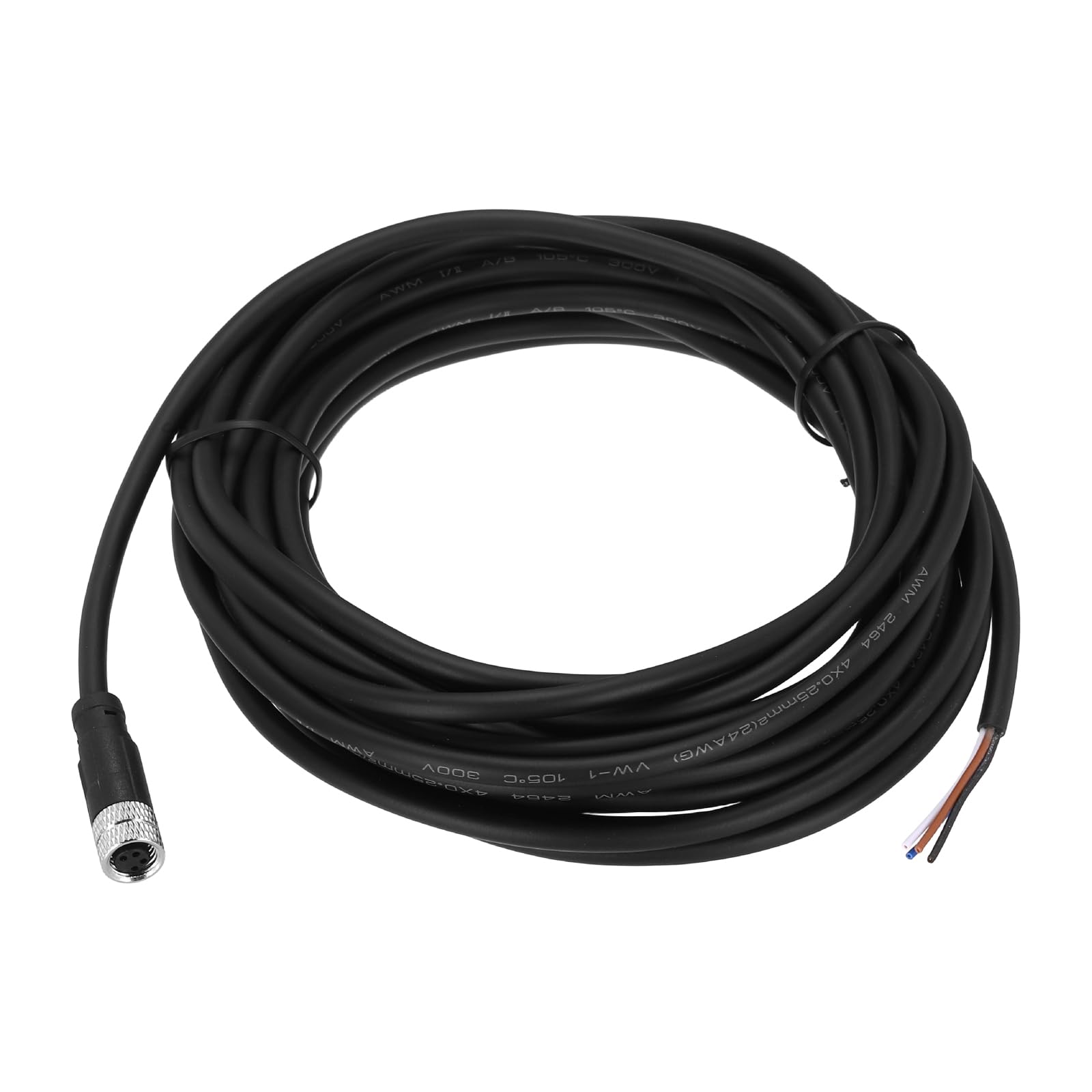 sourcing map M8 4 Pin Straight Female Aviation Connector Cable, 19.7ft Waterproof IP67 Aviation Sensor Electrical Cable