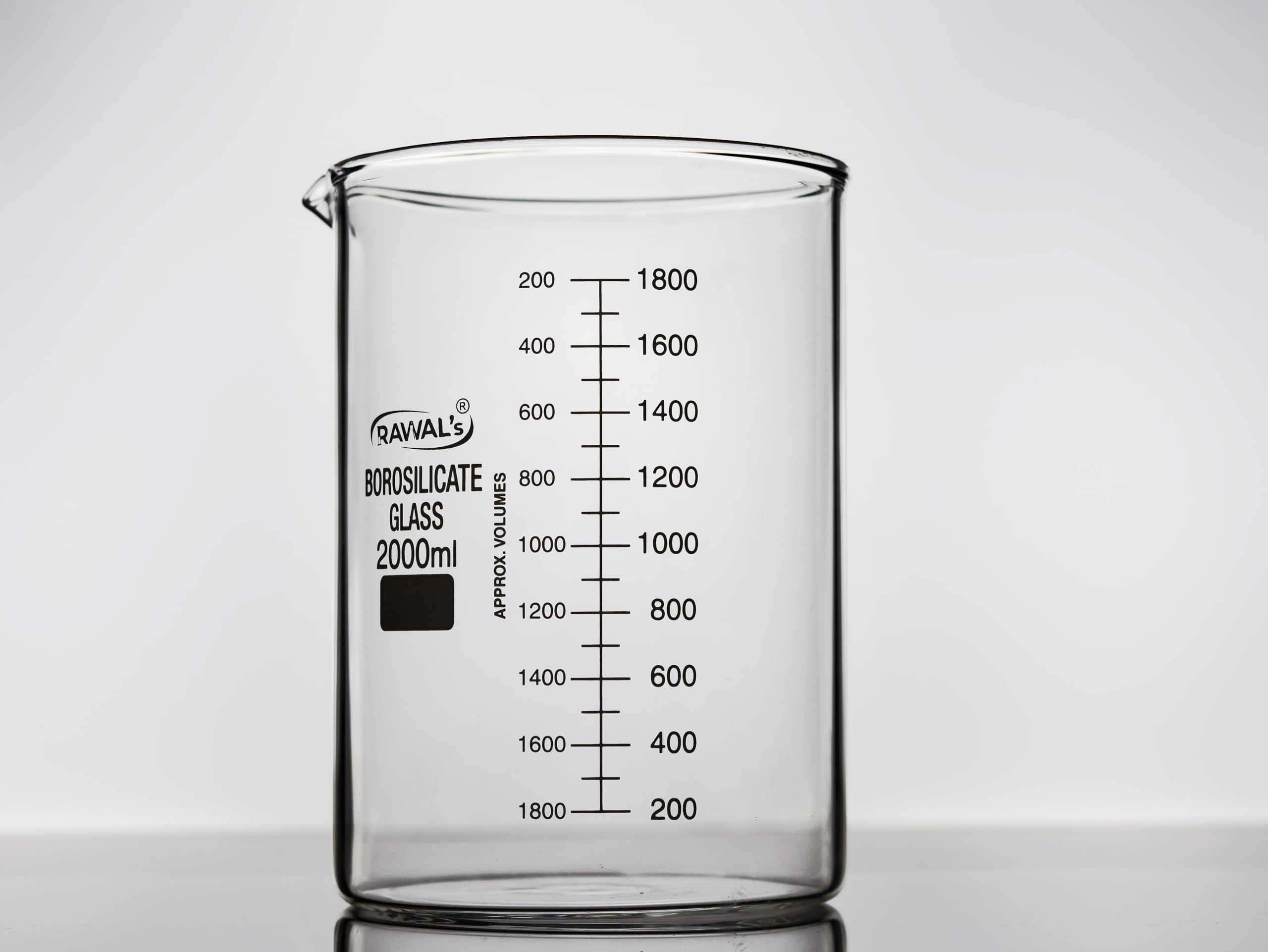 RAWAL'S 5000ml Borosilicate Glass Beaker – Heat Resistant, Accurate Measurement, Durable & Safe for Laboratory & Kitchen Use