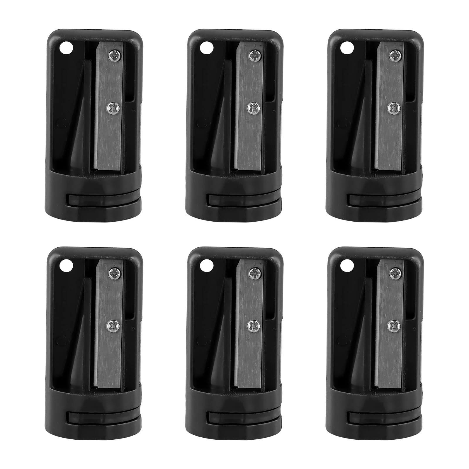 6 Pack Carpenter Pencil Sharpener, 5.5x2.8 cm Woodwork Pencil Cutter Pencil Sharpener, Manual Construction Pencil sharpeners, Portable Sharpener Flat for Woodworking Home Office School (B)