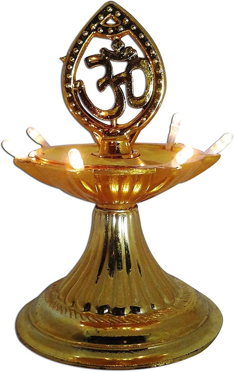 NE Collection Offer Single Layer Electric Gold Lights Diya/Deep/Deepak for Pooja/Puja/Mandir Diwali Festival Decoration || Made in India