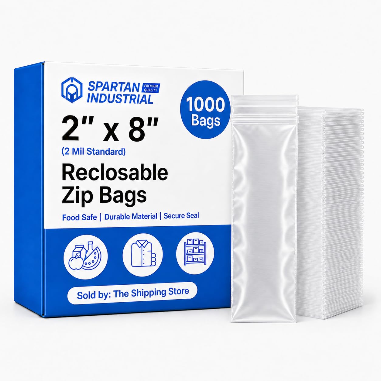 Amazon.com: Spartan Industrial - 2” X 8” (1000 Count) 2 Mil Clear