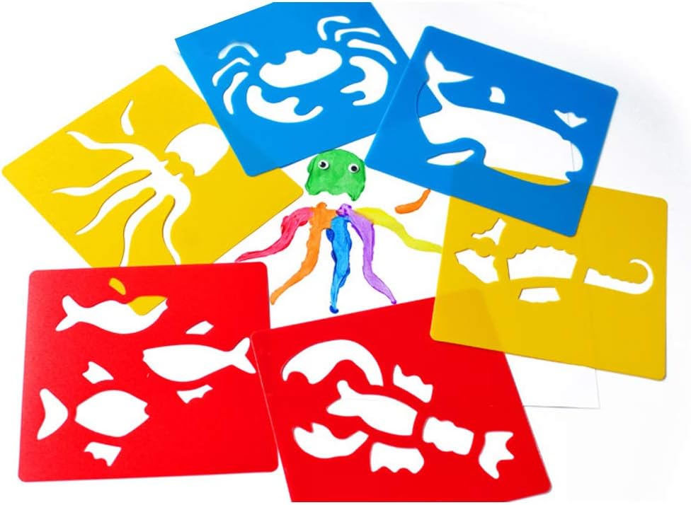 Lependor 36 Pieces Plastic Drawing Painting Stencil Templates - Washable Template - Random Colors image 4