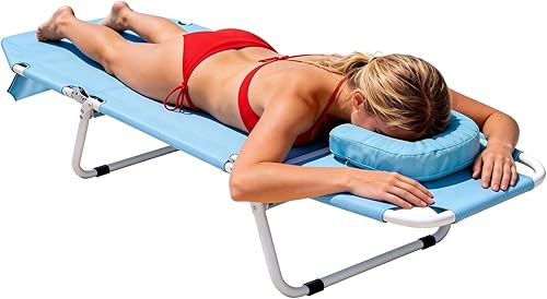 Miniatura 11 de MOPHOTO Silla Tumbona Plegable de 5 Posiciones, Catre Plegable, Sillas Tumbonas de Patio Resistentes para Exteriores, Junto a la Piscina, Playa