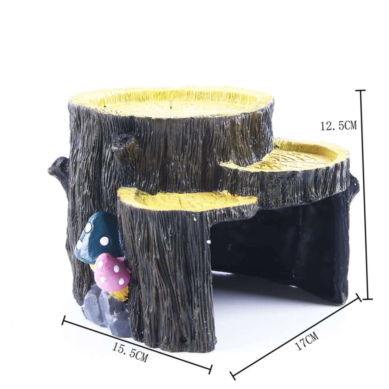 Nascondiglio in Resina per Rettili e Acquario, Mini Ceppo 1 Pezzo | Decorazione per Terrario e Acquario, Rifugio per Gamberi o Pesci, Ornamento Simulato