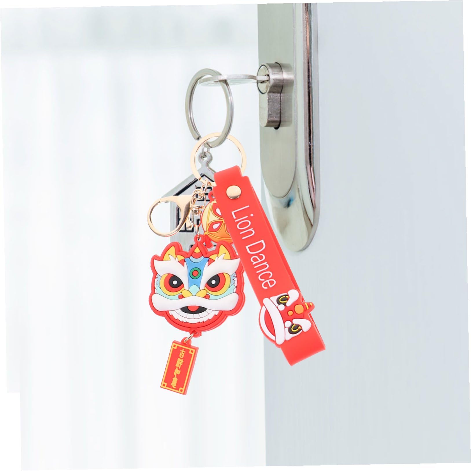 SHERCHPRY 8 Piezas llavero bolsa colgando decoración amuletos de llaves tradicionales chinos del bolso del coche key ring Decoración de mochilas Colgante de coche gel de sílice