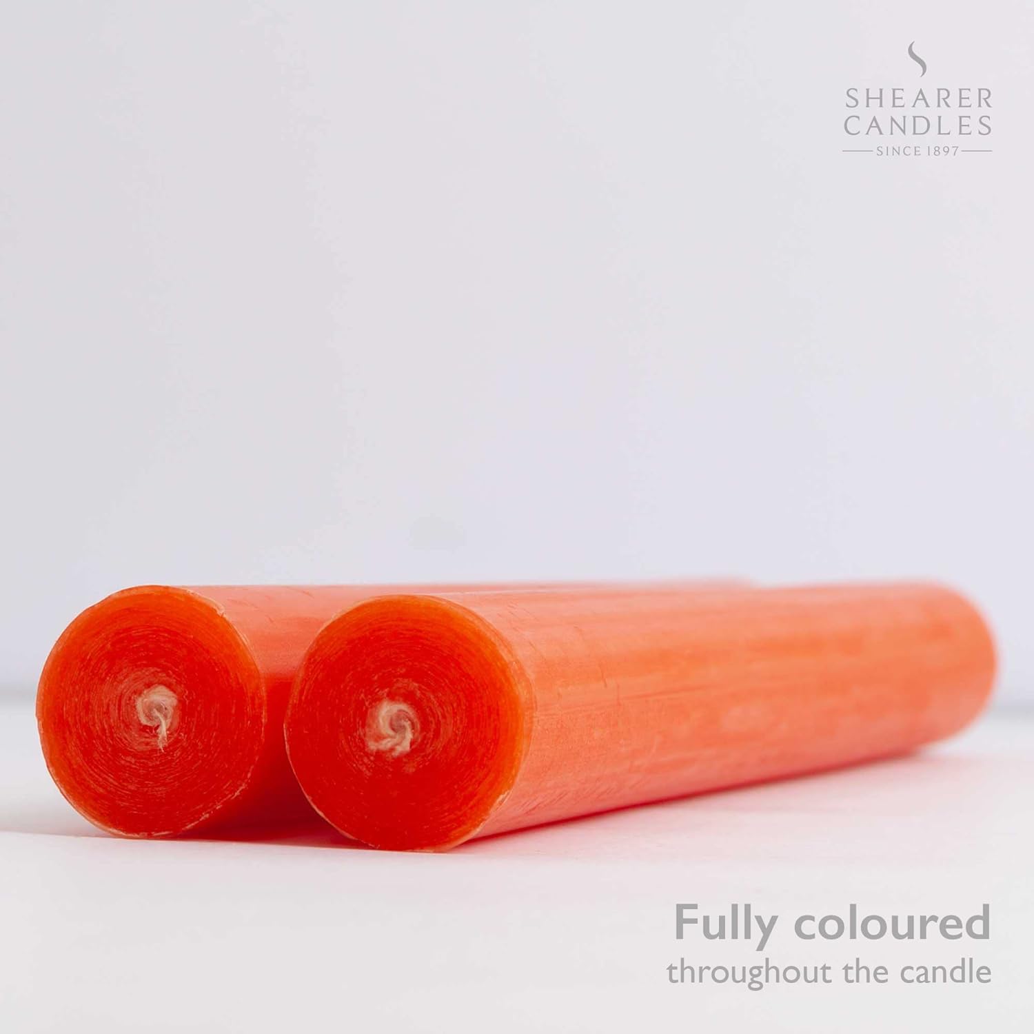 Shearer Candles Dinner, Rustic, Dining Candle, Cotton Wick Orange, Pack of 20