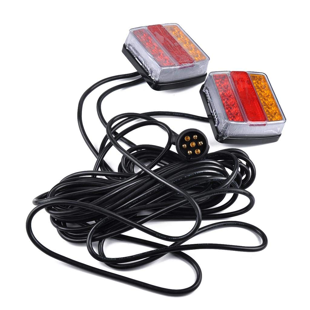 2019 Nouveau Kit d'Eclairage de Remorque Submersible LED 12V, Feux Remorque -2 PCS Éclairage Remorque Gauche et Droite pour Camion, Remorque, Bateau, Fourgonnette, Caravane etc (comme montré)