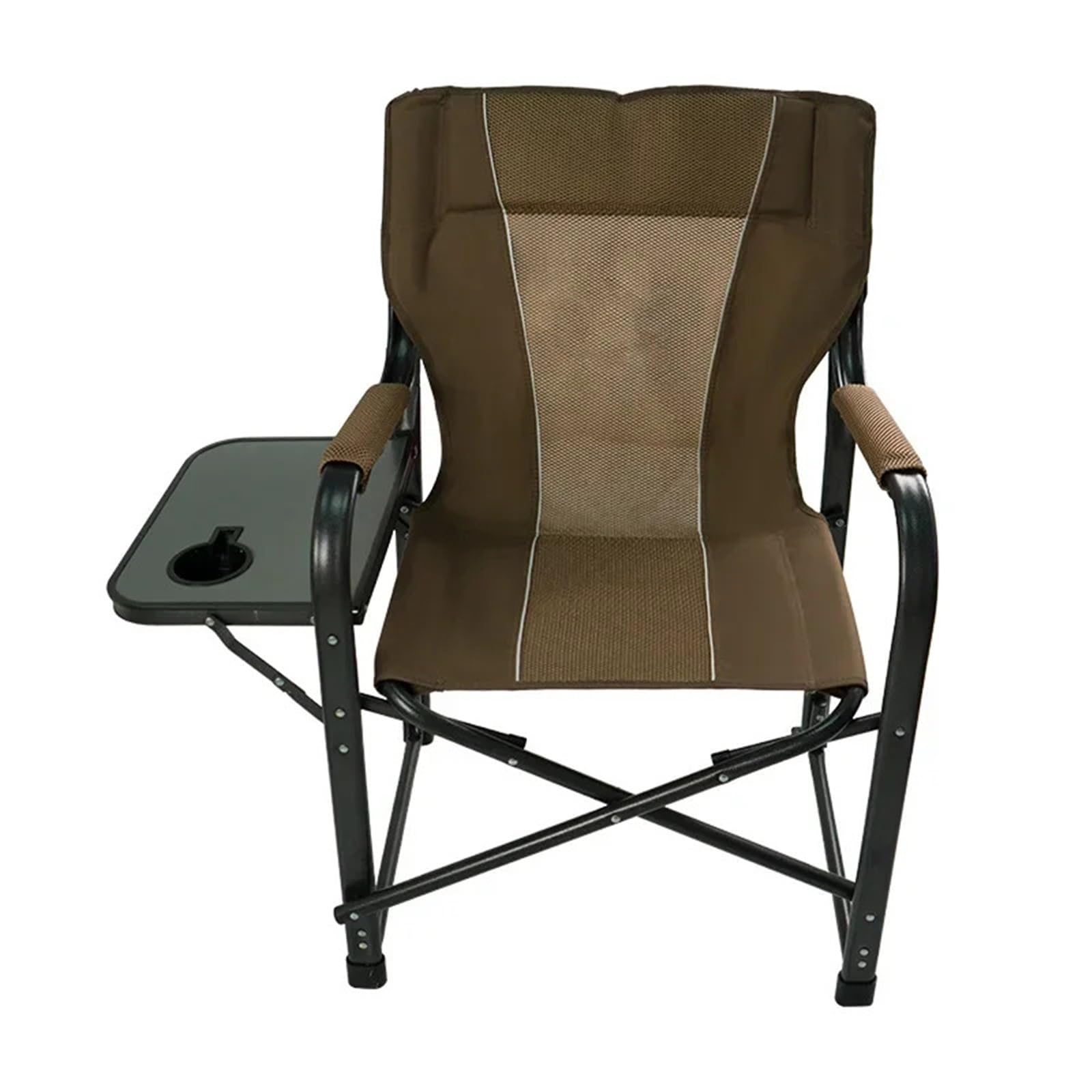 Chaise de camping pliante verte et siege confortable de plein air
