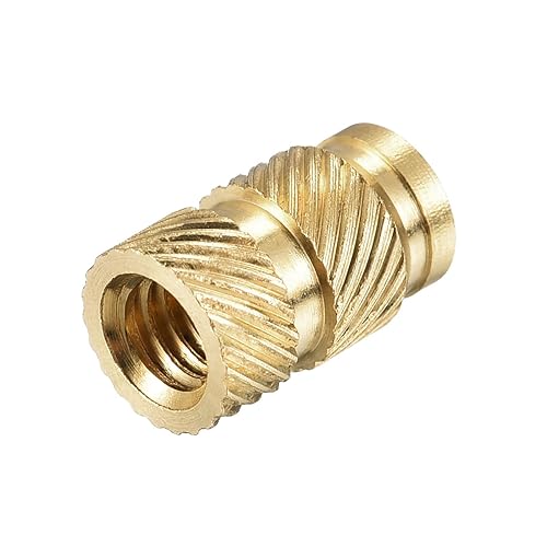 Miniatura 133 de uxcell Tuercas de inserción moleteadas, 120 piezas M2 x 0.118 in L x 0.138 in OD impresión 3D tuercas de latón roscadas hembra insertos de latón