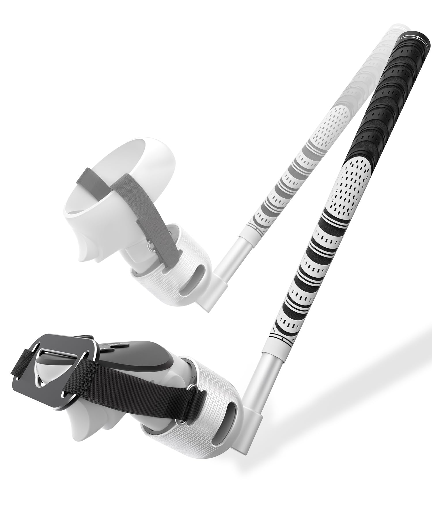 VR Golf Club Handle Compatible with Oculus Quest 3/2,Meta Quest 3S, 90 Degree Aluminum Attachment with 1:1 Molded Controller AdapterFixed Plate (Adjustable in length) (black)
