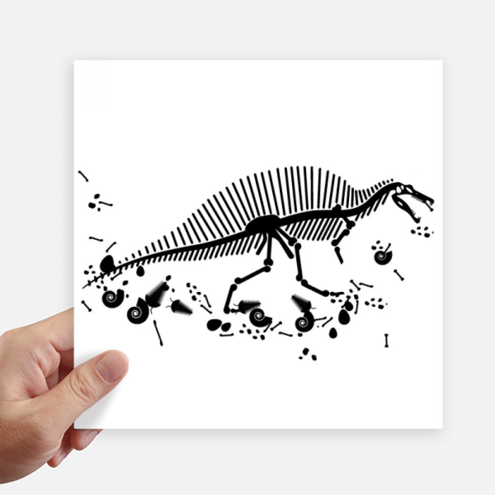 Autocollant dinosaure énorme os carré 20 cm multicolore haute visibilité