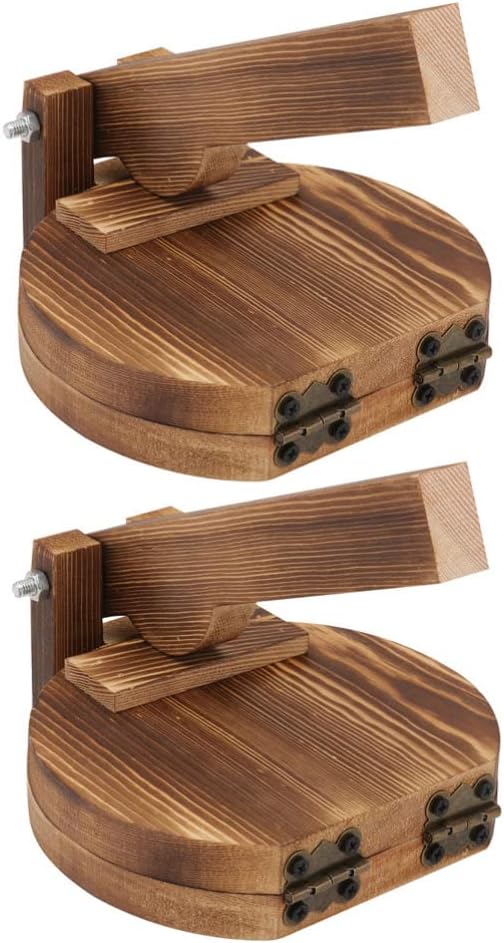 DOITOOL Tortilla Press 2Pcs Wood Tortilla Press, Dumpling Skin Maker Presser Traditional Wood Dough Presser Tortilla Sope Maker, Heavy Duty Tortilla Machine, Round Drink Dispenser