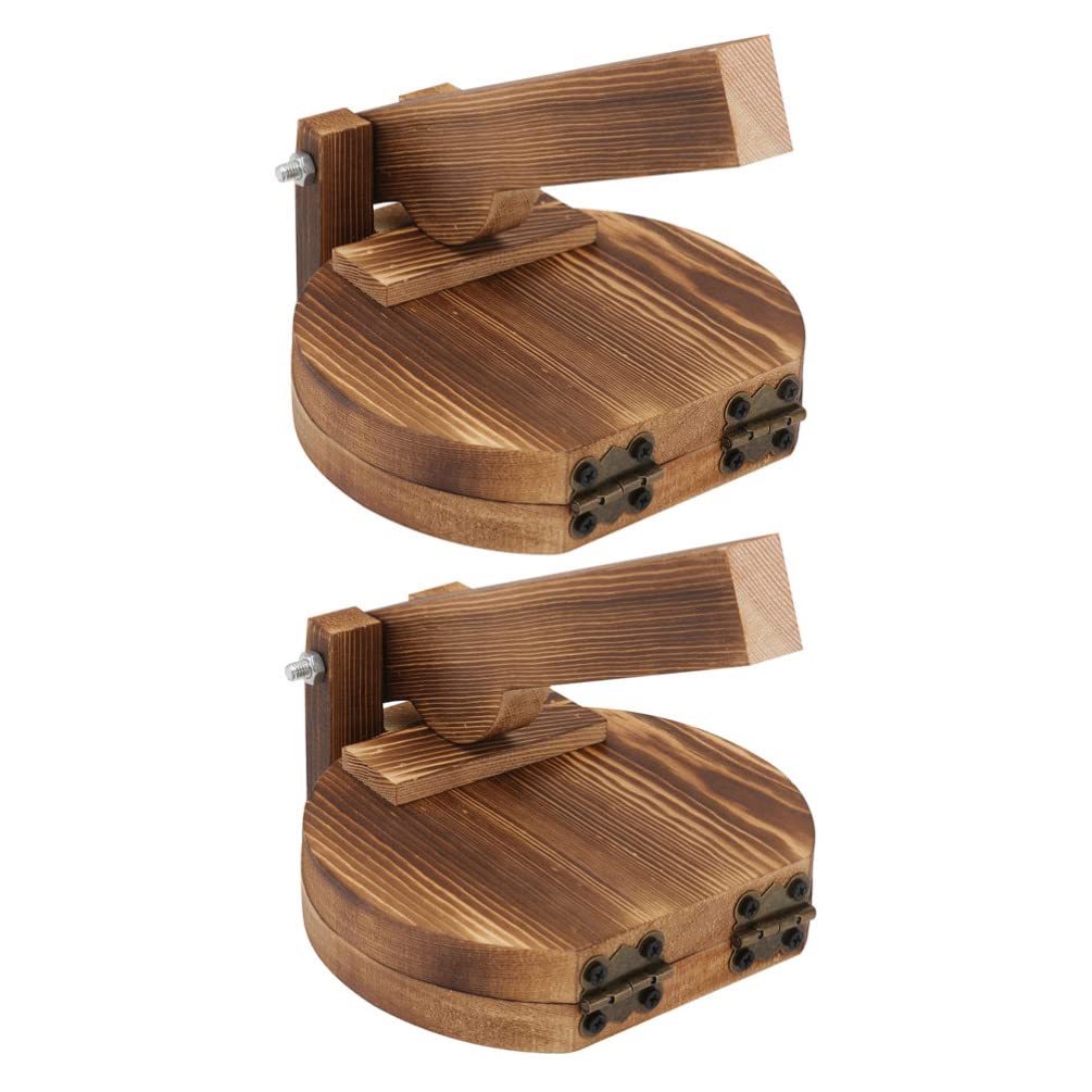 DOITOOL Tortilla Press 2Pcs Wood Tortilla Press, Dumpling Skin Maker Presser Traditional Wood Dough Presser Tortilla Sope Maker, Heavy Duty Tortilla Machine, Round Drink Dispenser