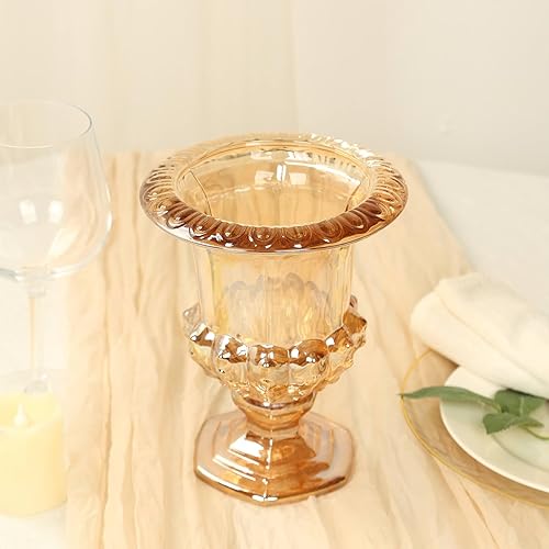 Miniatura 83 de Efavormart - Juego de 2 centros de mesa de trompeta con adornos de cristal transparente de 31 pulgadas, jarrón reversible de plástico para flores