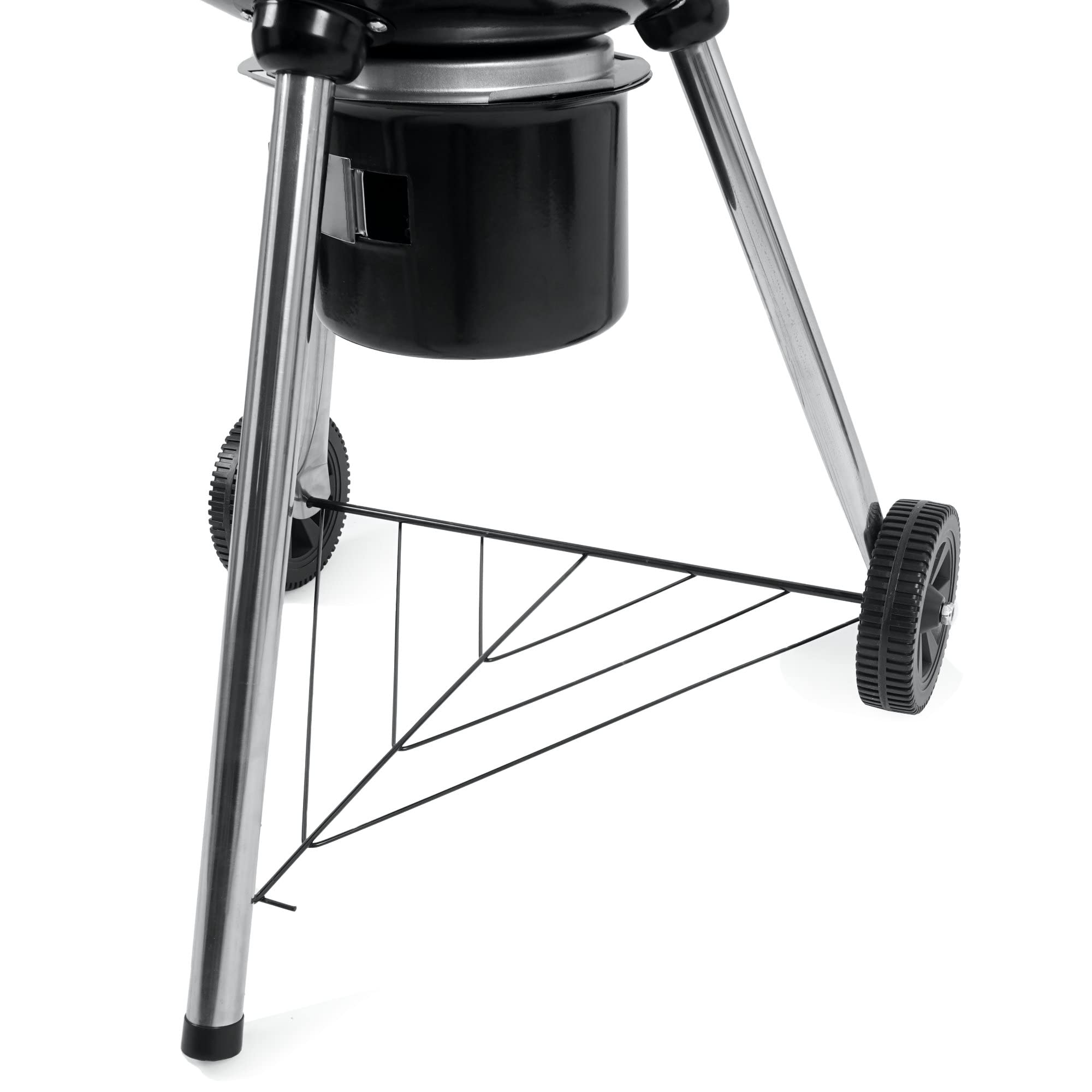 BBQ-Toro Kugelgrill Ø 57 cm | Grillfläche Ø 53,5 cm | Holzkohlegrill mit Deckel und abnehmbaren Aschekasten | schwarz | Rundgrill | BBQ Grill mit Lüftungsschieber, Barbecue Grill Holzkohle rund