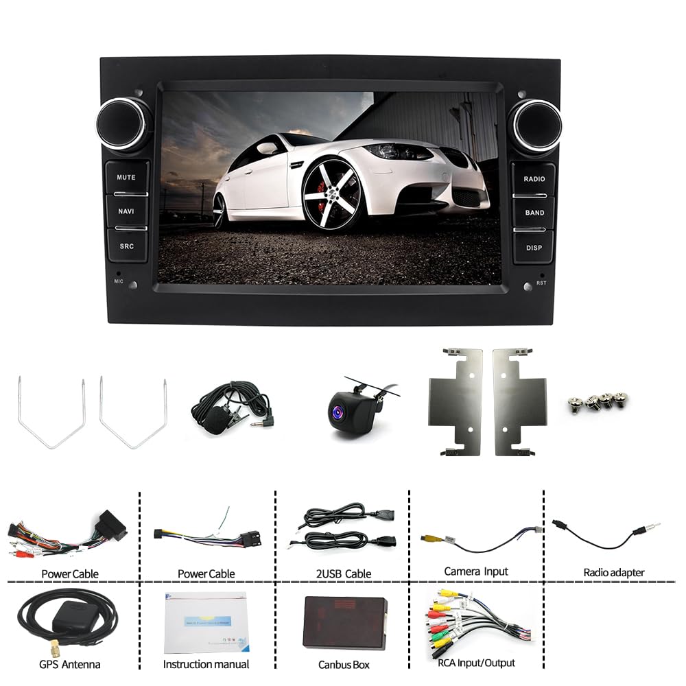 2+64G Android 14 Autoradio für Opel Vauxhall Combo 2004-2011 mit Wireless Carplay Android, 7 Zoll Touchscreen Car Display 2 Din Radio Stereo Bluetooth Rückfahrkamera Head Unit Mirror Link FM/RDS