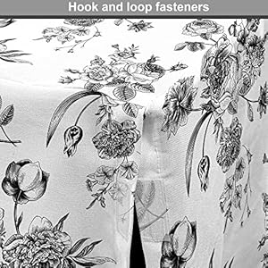   Ambesonne-Black-and-White-Dog-Crate-Cover-Vintage-Floral-Pattern-Victorian-Classic-Royal-Inspired-New-Modern-Art-Easy-to-Use-Pet-Kennel-Cover-for-Medium-Large-Dogs-42-Inch-Black-and-White