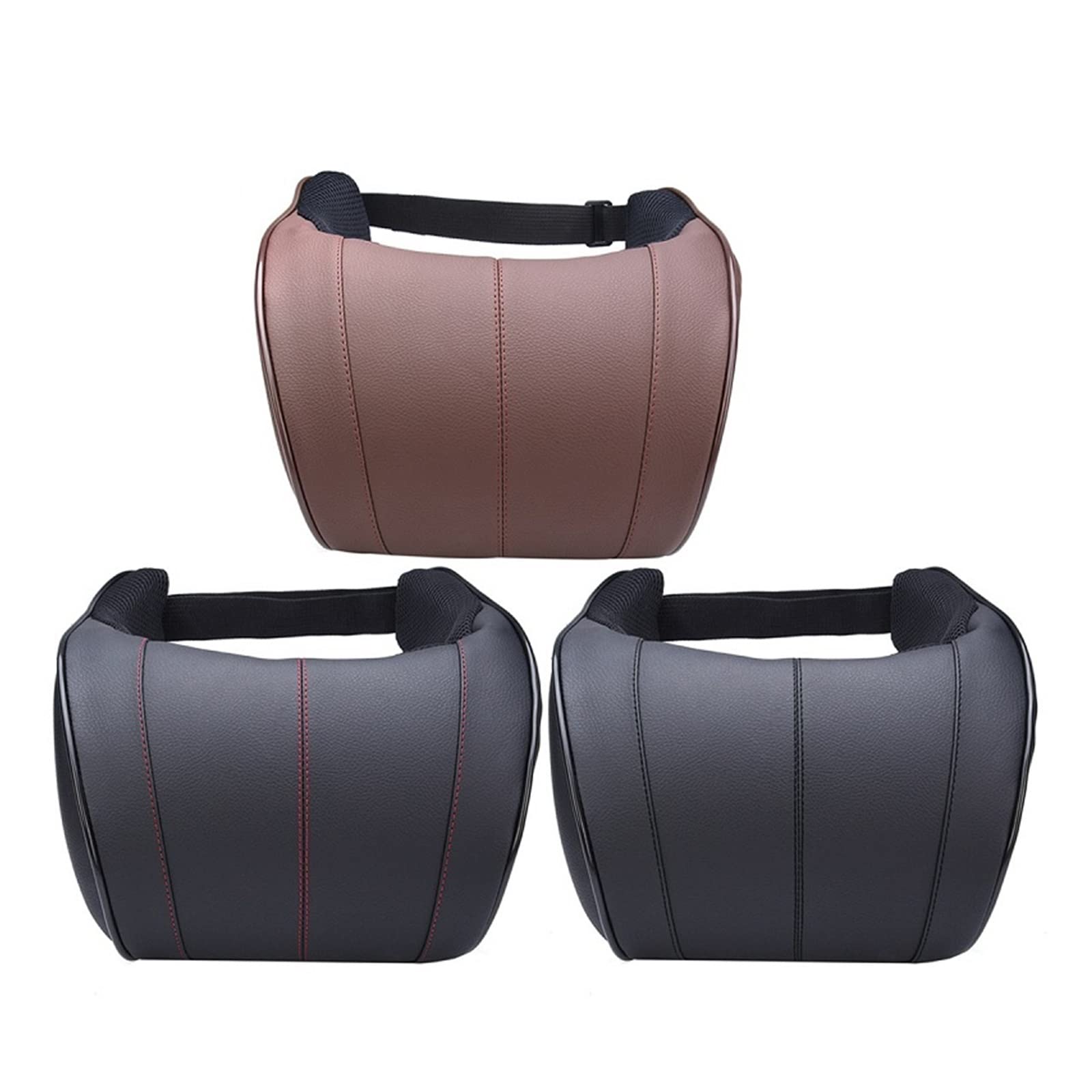 1 PZ Cuoio Auto Auto Collo Cuscino Memory Foam Cuscini Poggiatesta Sedile Cuscino Poggiatesta Cuscino 3 Colori (Color : Coffee)