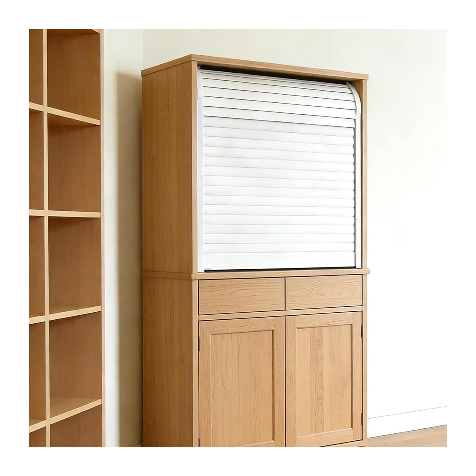 Accordion Folding Door Kit, DIY Roll Up Tambour Door with Handle, Multiple Sizes, Wardrobe Closet RV(40x36in/102x91cm)