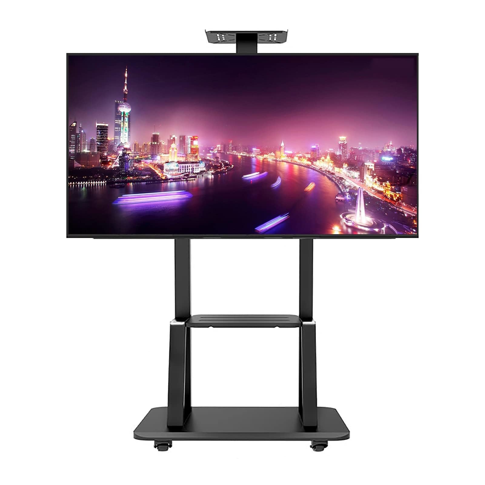 HPTHLY Mobile Tv Cart With Wheels Mobile Stand, Tv Mount For 30-75Inch, Heavy Duty Universal Tv Holder Stand With Casters, Steel Frame