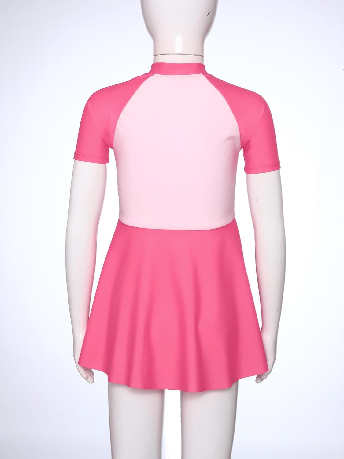 TTAO Big Girls UPF 50+ Swimsuits 2 Piece Set Short Sleeve Zip Up Rash Guard with Athletic Shorts