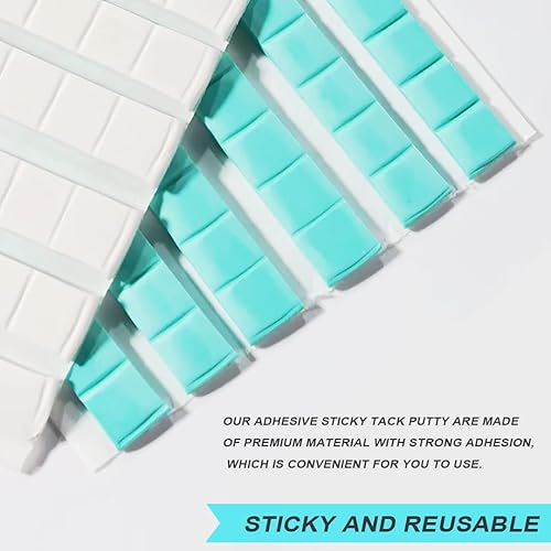 Miniatura 3 de 192 piezas de masilla adhesiva extraíble para póster + 120 puntos adhesivos de doble cara de 0.394 pulgadas, masilla de montaje reutilizable segura