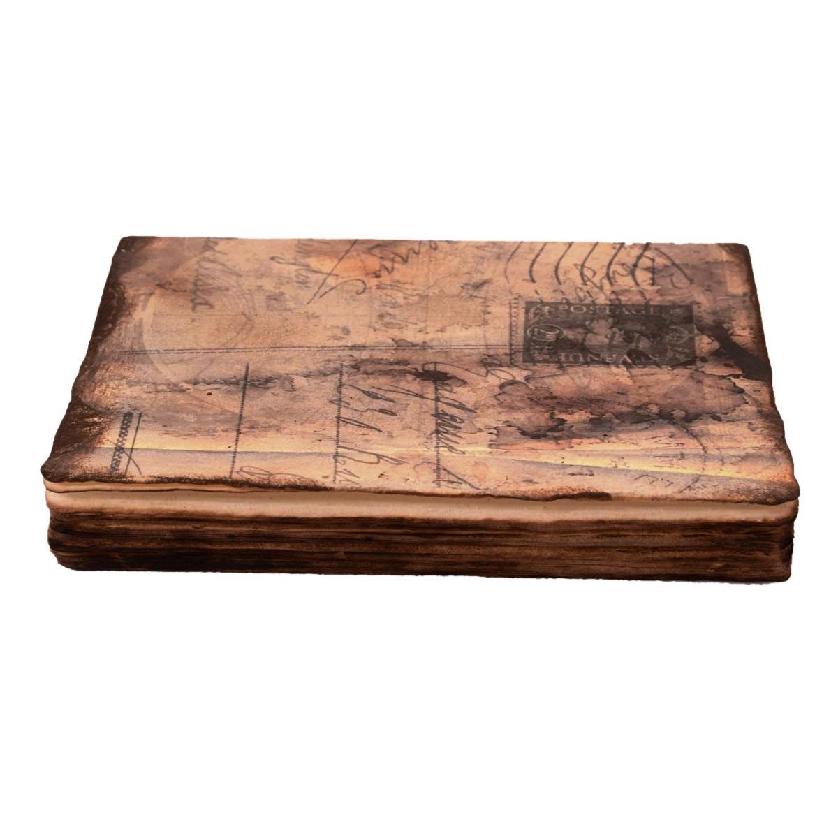 Purpledip Handmade Journal (Vintage Diary) 'Secret Romance': Fire Burnt Handmade Paper Notebook; Unique Gift For Personal Memoir (11117) - Image 3
