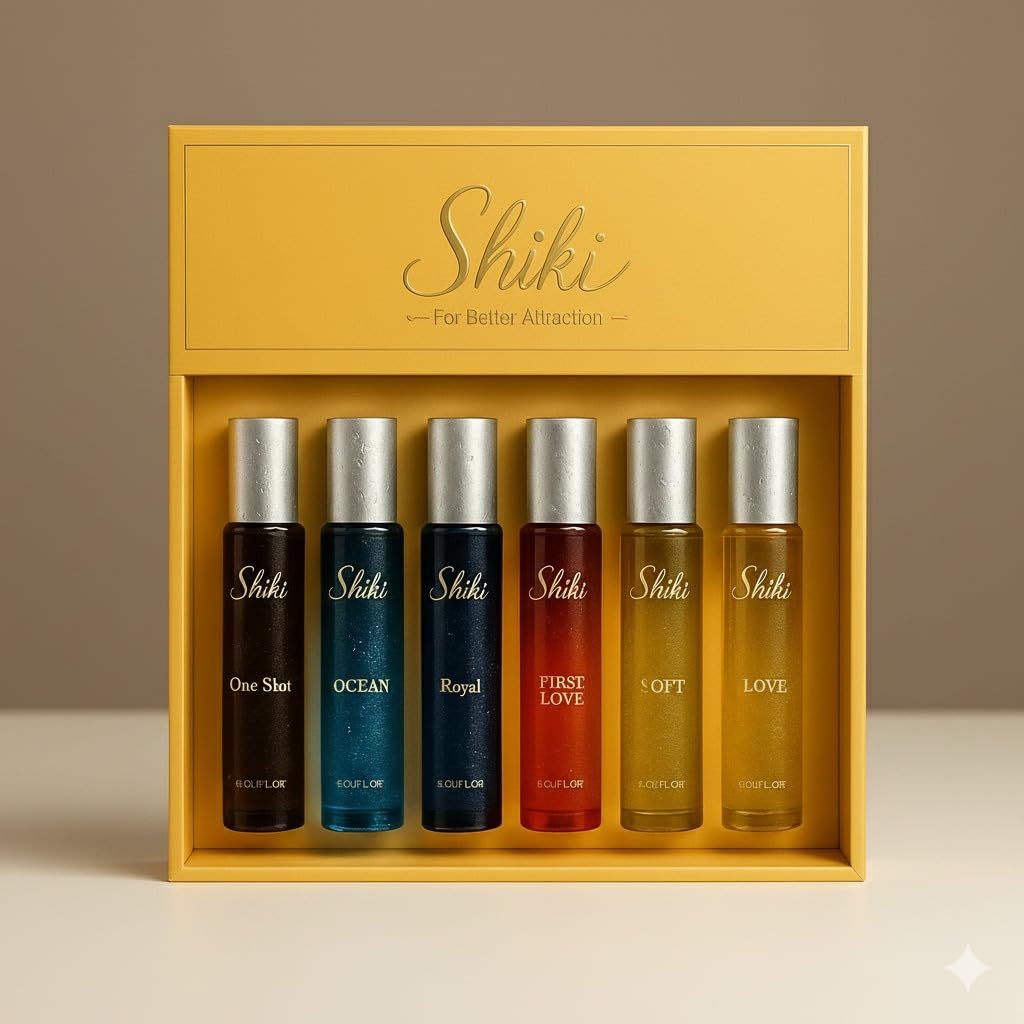 Shiki Perfume Gift Set for Unisex, 6 Piece Collection with One Shot, Ocean, Royal, First Love, Soft, Love Fragrances-image-18