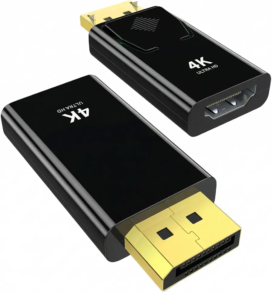 Adaptador DisplayPort para HDMI 4K 60Hz Conversor DisplayPort Macho para HDMI Fêmea – Compatível com Monitores, TVs e Projetores