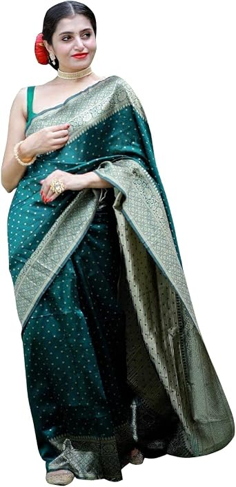 Kanjivaram Womens Soft Semi-Silk Banarasi Saree with Blouse