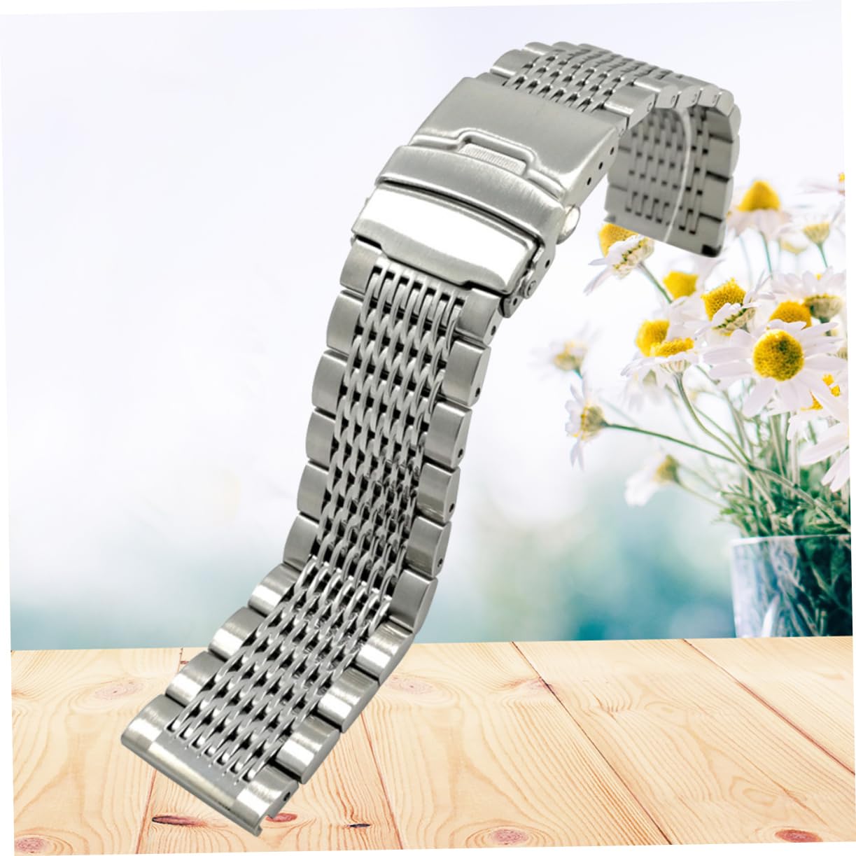 COLLBATH Correa de Reloj de Acero Inoxidable 20mm, Correa Metálica Ergonómica para Hombre y Mujer Cierre Duradero y Diseño Elegante