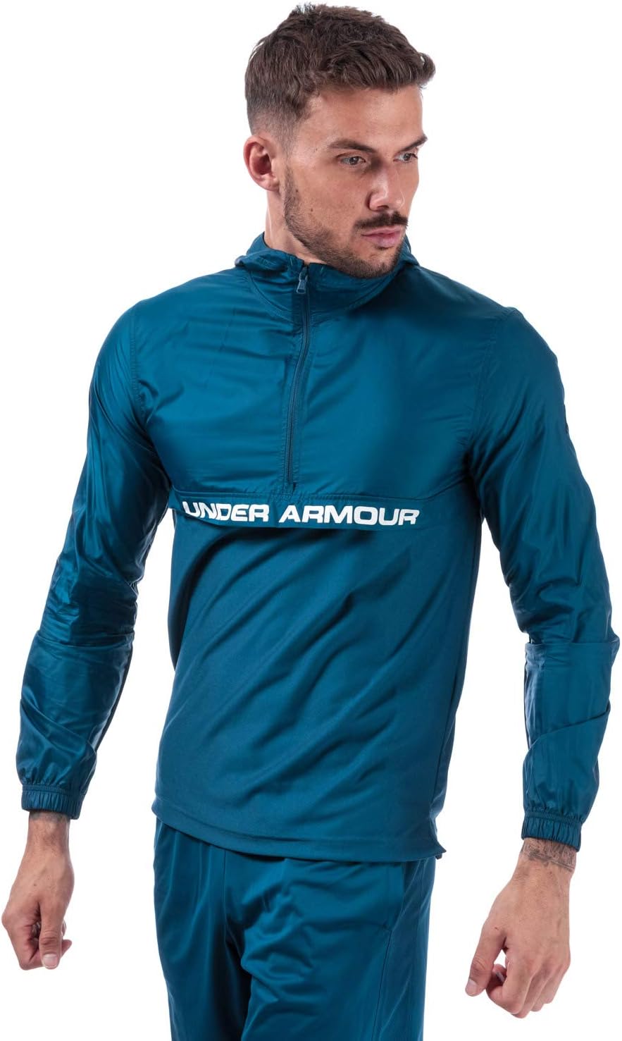 Under Armour Sportstyle Woven Layer Jacket - Mens - Petrol Blue/White - L