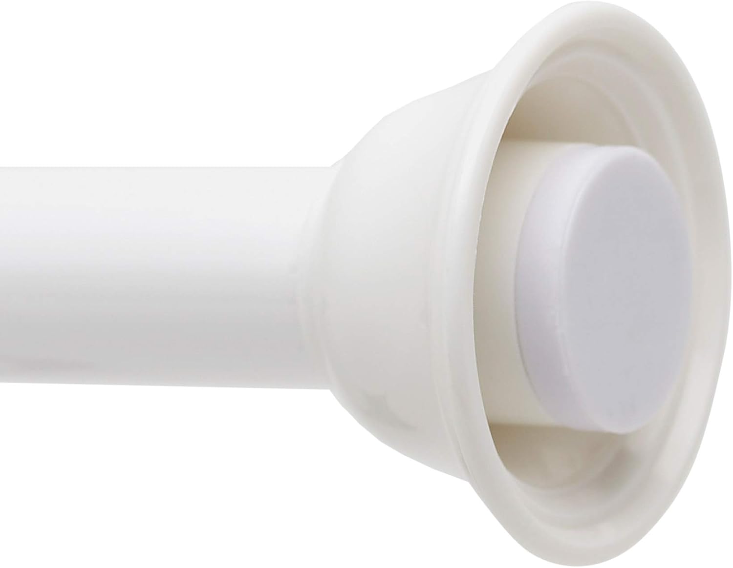 Zenna Home Rust-Resistant Adjustable Decorative Tension Shower Rod, 44"-72", White