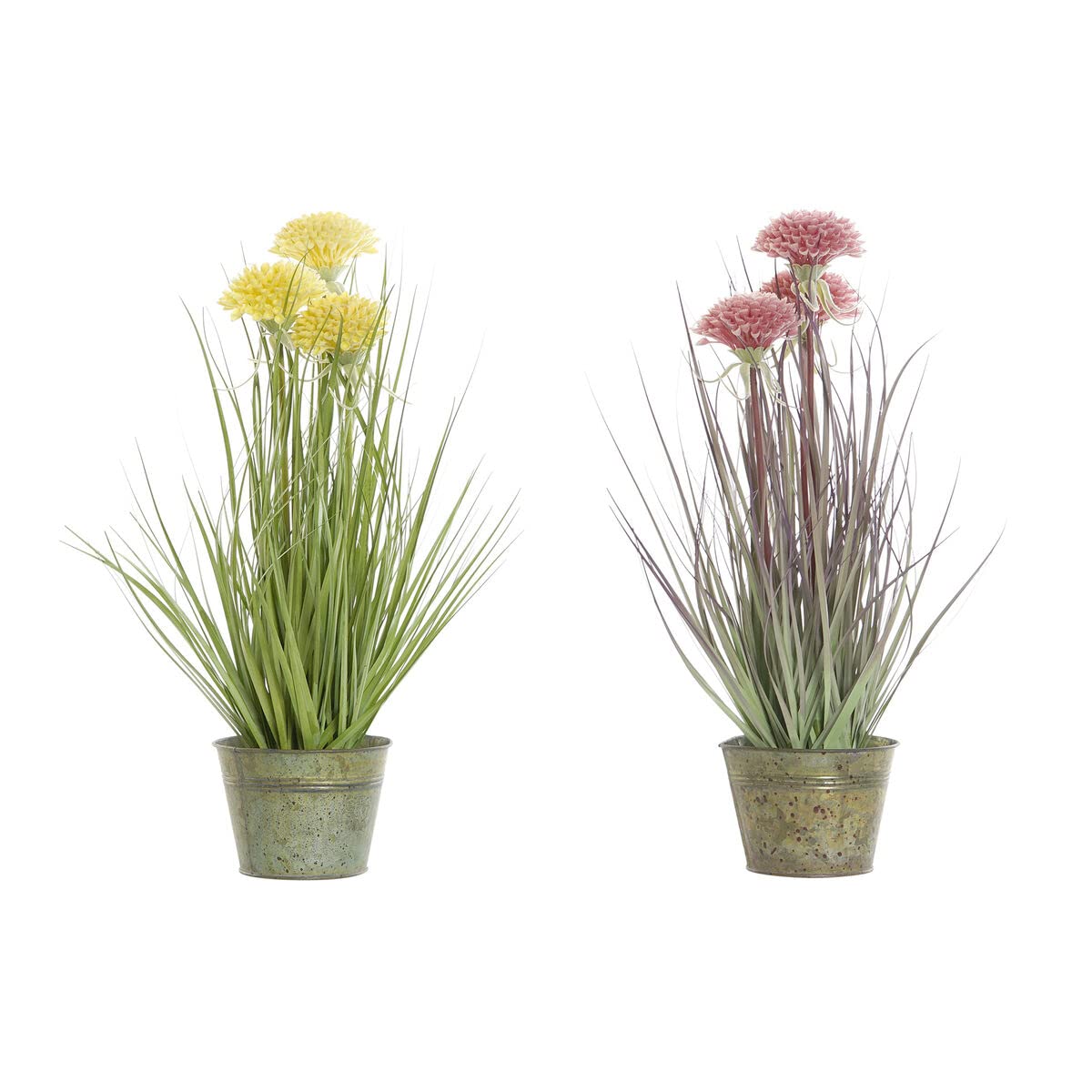 Plante décorative sans entretien DKD Home Decor jaune et rose en PVC laiton