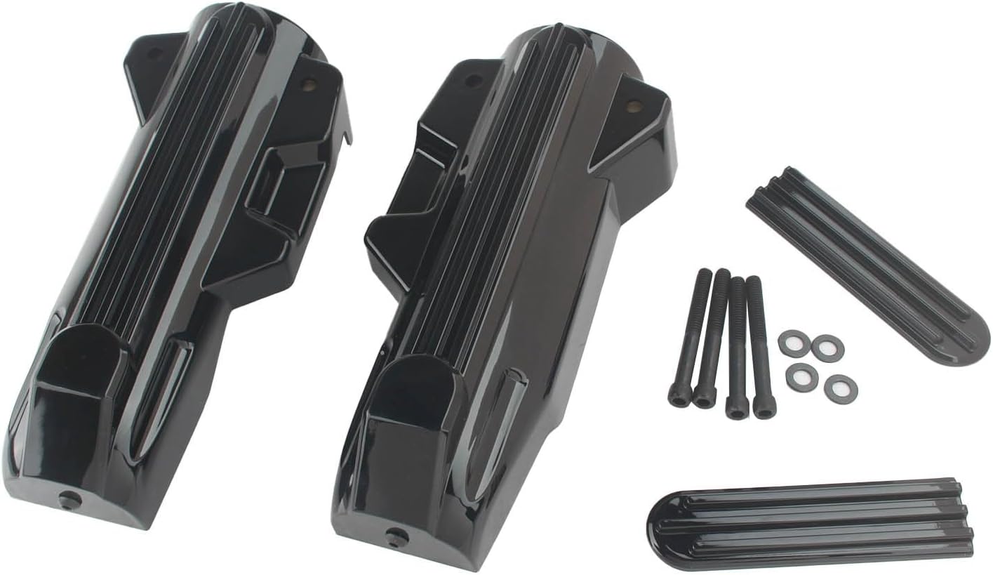 Motorcycle Lower Fork Covers & Upper Fork Slider Accents, Upper Lower Fork Leg Deflector Shields Covers for Harley Davidson FLHR Electra/FLHRXS/FLHTCU/FLHTK/FLTRU/FLTRX/FLTRXS/FLHX Gl