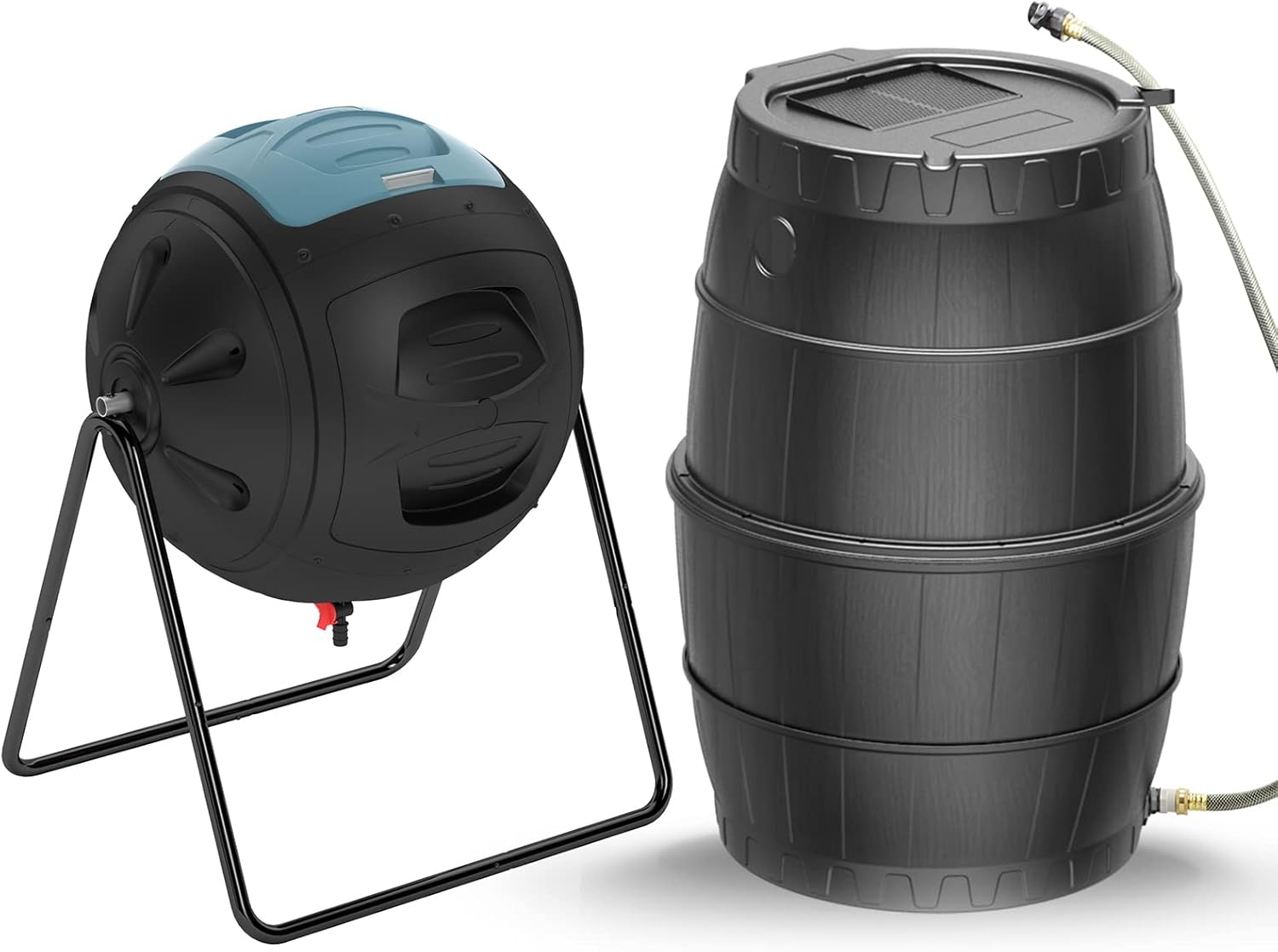 BPA Free Garden Compost Bin and Rain Barrels to Collect