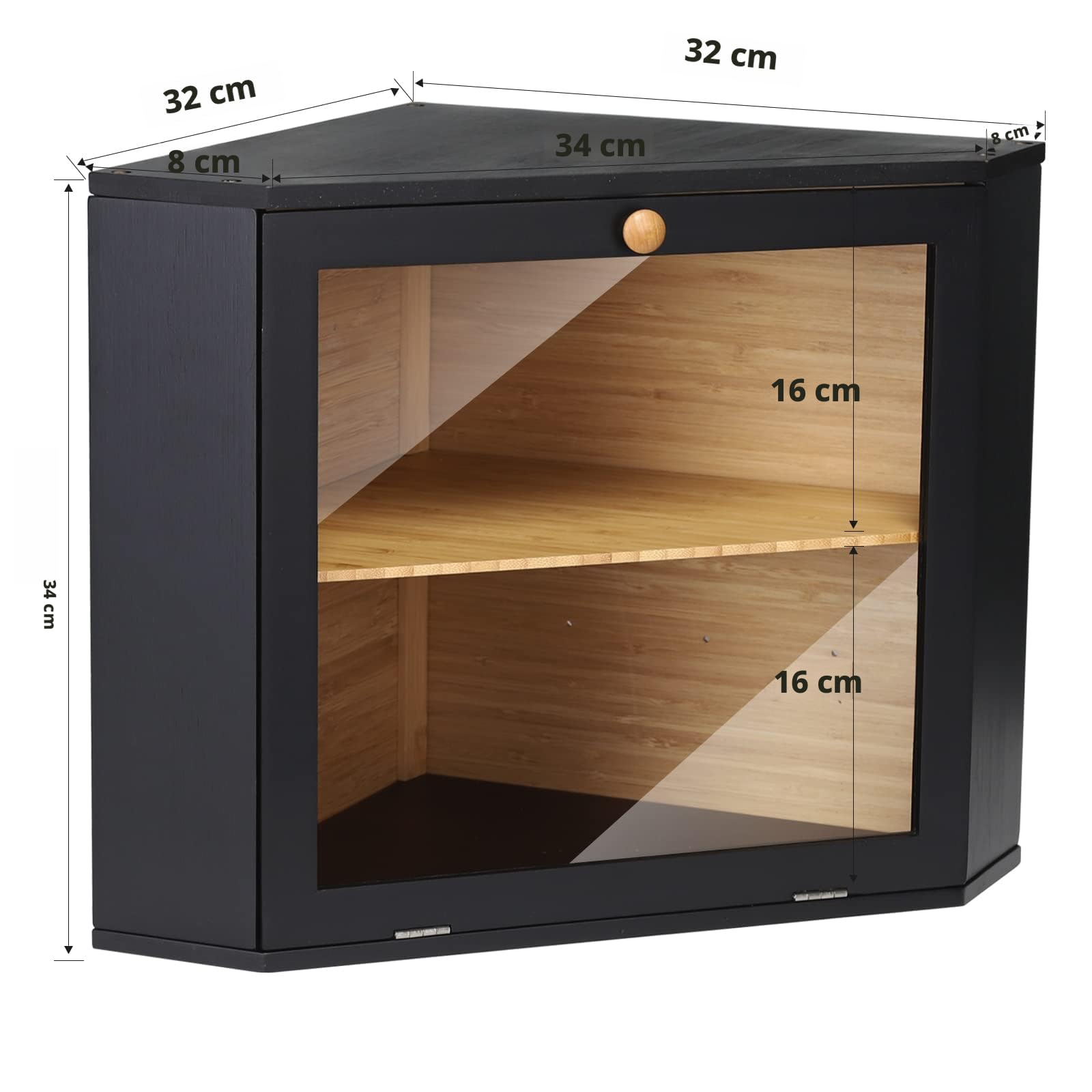 Boîte à Pain SucceBuy d'Angle de Comptoir de Cuisine à 2 Niveaux, Récipient de Stockage pour Pain au Style Rustique, Grande Capacité, Rangement