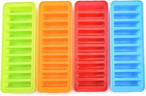 CYISONAL 4 bandejas estrechas de silicona para cubitos de hielo, bandeja estrecha para cubitos de hielo para botella de agua, bandejas de cubitos de