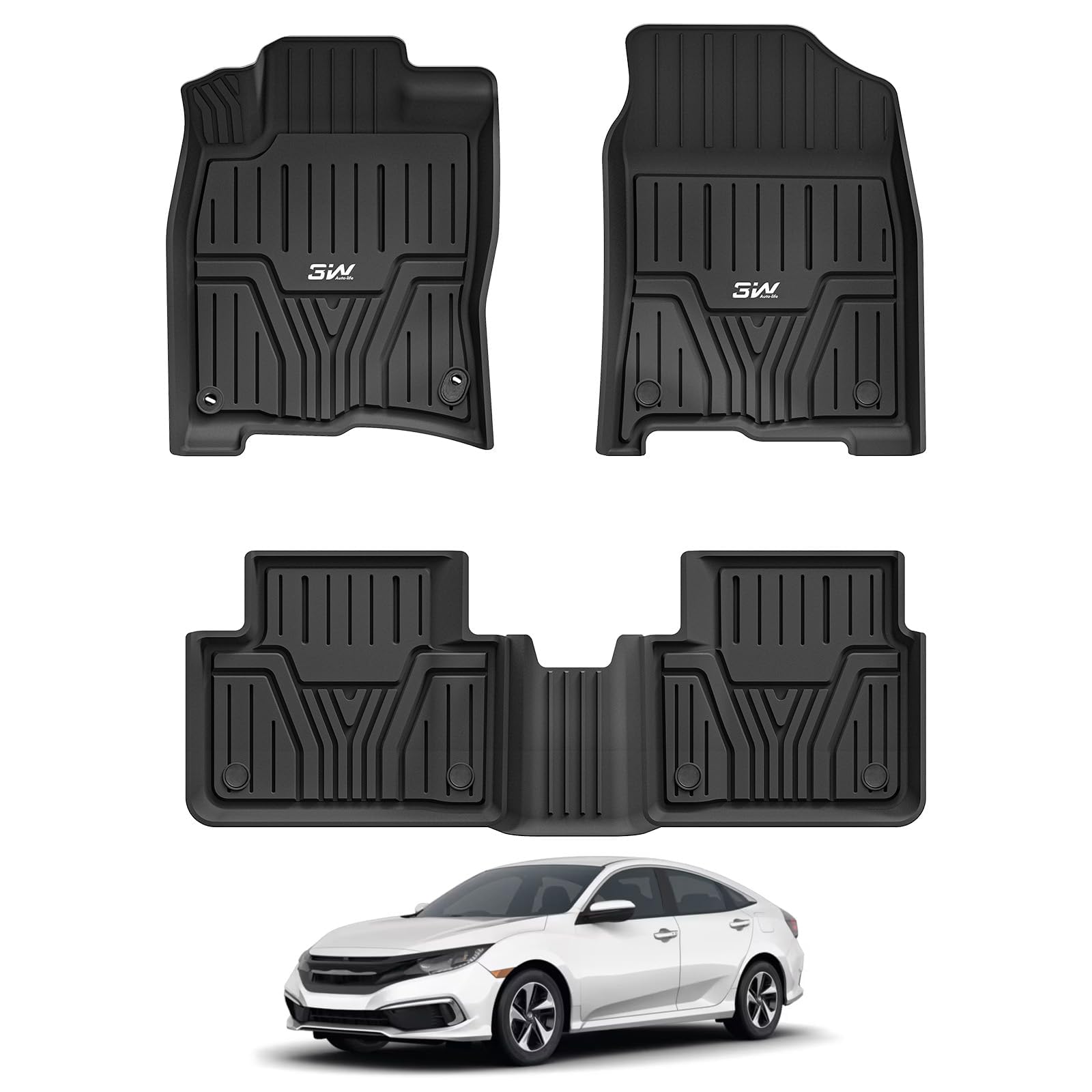 3W Floor Mats Honda Civic 2016-2021