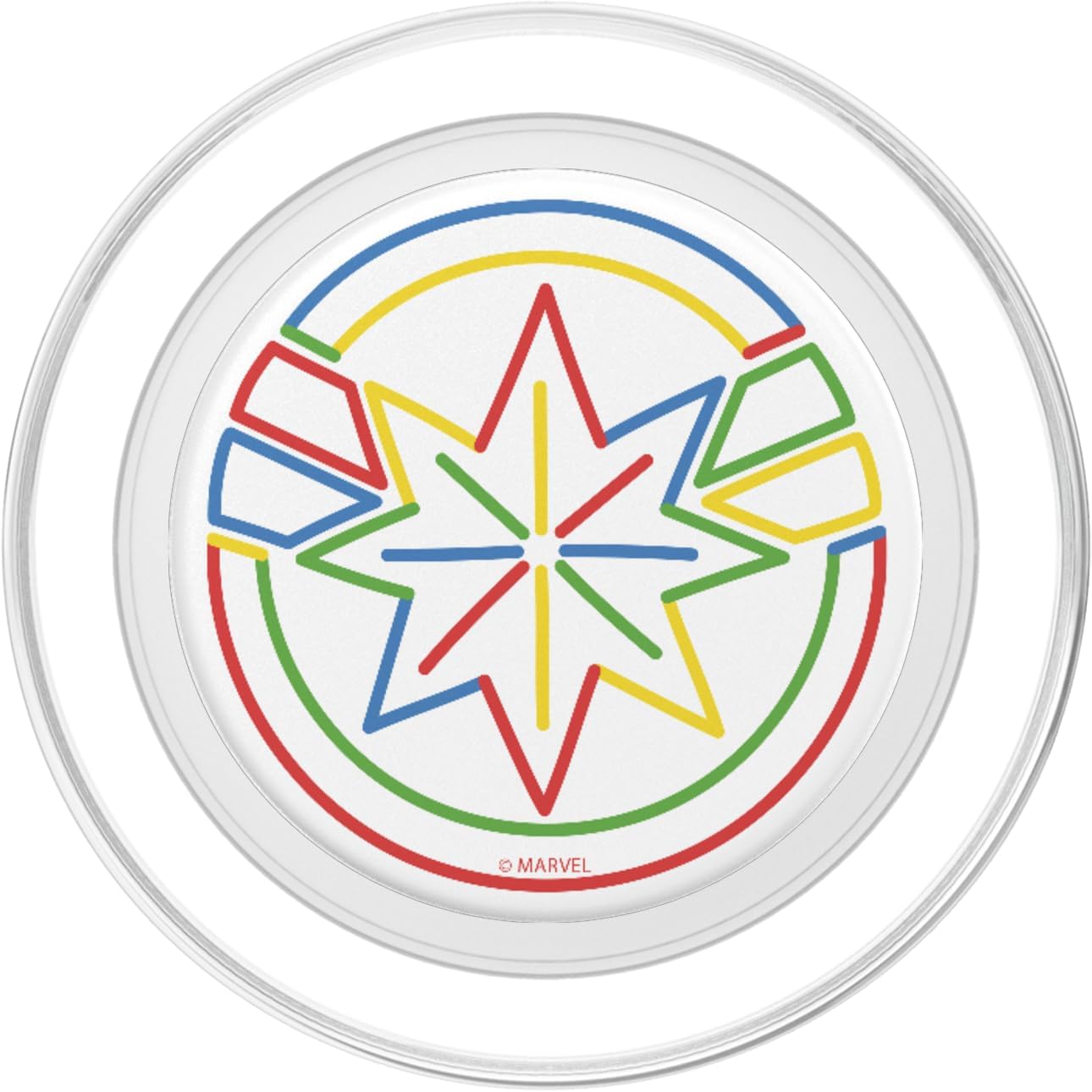 Marvel Captain Marvel Neon Line Art Logo PopSockets MagSafe PopGrip for iPhone