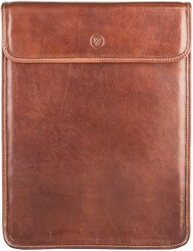 Maxwell Scott - Personalized Mens Luxury Leather Folded Shirt Holder/Carrier for Luggage - The Sepino - Chestnut Tan