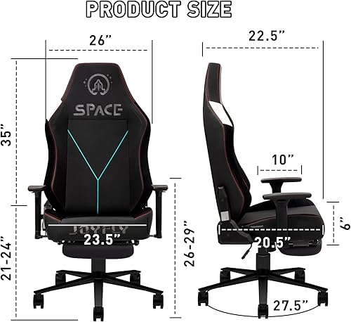 Miniatura 4 de JOYFLY - Sillas de juegos para adultos silla de videojuegos ergonómica de PC con soporte lumbar azul